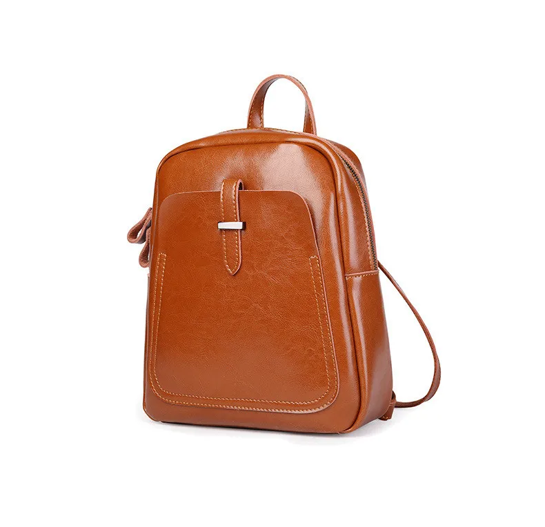 Oil wax leather women backpack (13)