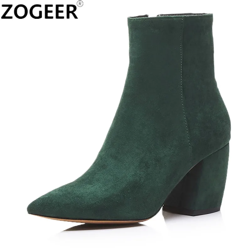 

Brand Designers Ankle Boots For Women New 2018 Autumn Suede Leather Fashion Motorcycle Boots Pointed Toe High Heel Shoes Woman