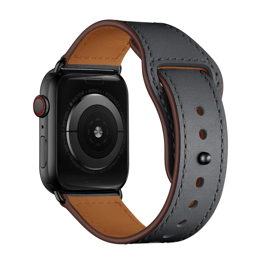 Кожаный ремешок для часов для Apple Watch, версии 4/3/2/1, 42 мм, 38 мм, браслет на запястье переходник для iwatch, ремешок для Apple Watch, 40 мм 44 мм