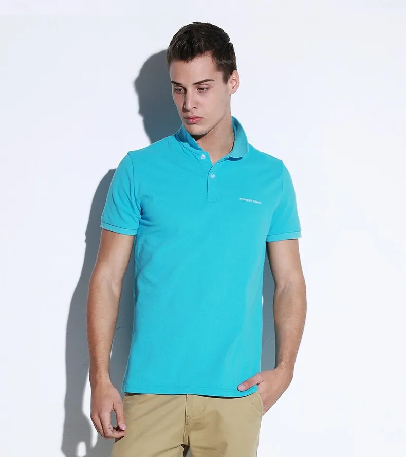 Pioneer Camp solid Color Breathable Classic Men's Polo Shirt Brand Clothing Men's Short-sleeved Recreational Polo Shirt 409010