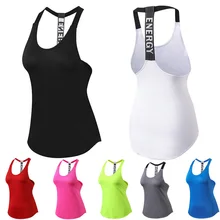 Летние быстросохнущие спортивные футболки женские дышащие эластичные топы Спортивные Женские беговые тренировка бега трусцой T-back Sling свободная спортивная одежда