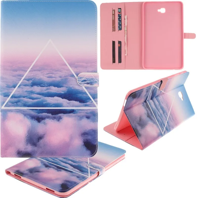 Luxury 2 Leavies PU Leather Case for Samsung Galaxy Tab A 10.1 2016 Case  T585 T580 T580N Case Stand Flip Wallet Tablet Cover (47)