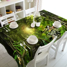 

Beautiful Flower Landscape Pattern 3D Tablecloth Dustproof Polyester Cotton Tablecloth Wedding Banquet Decoration Table Cloth