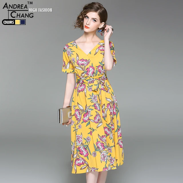 Yellow Dress Blue Sash