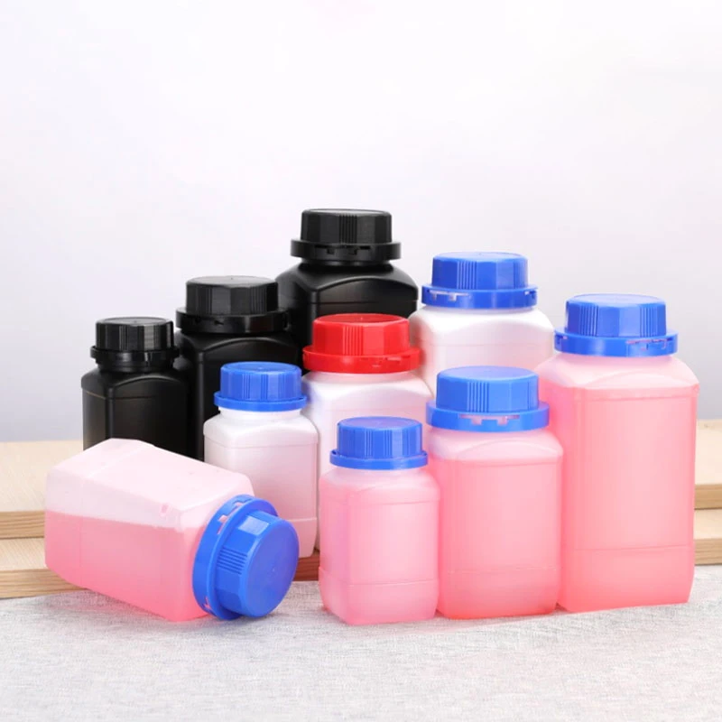 

Thicken plastic bottle with inner cap Square shape container for solid Liquid good sealing medicine Refillable Bottles