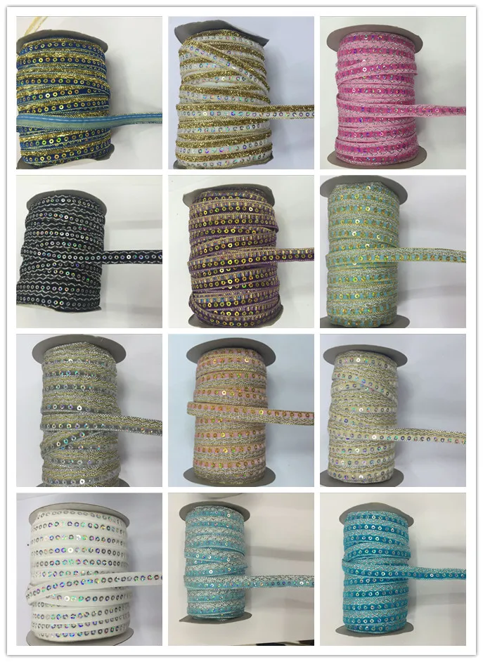 

5yards/lot width15mm sequins lace trimming for garment curtain DIY handmade decoration craft 4 designs available free shipping