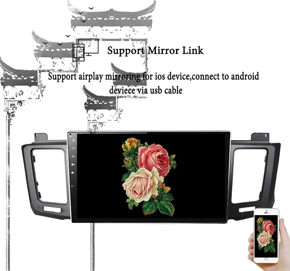 Top 2+32G Android 9.1 Auto 3/4G Car Radio Multimedia Video Audio Player WiFi Navigation GPS For Toyota RAV4 2013-18 Head Unit no DVD 5