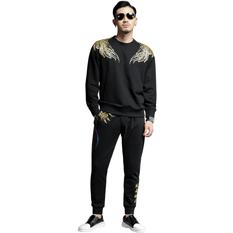 Fashion Plus Size Men Tracksuit Set Autumn Print Sporting Track Suit ...