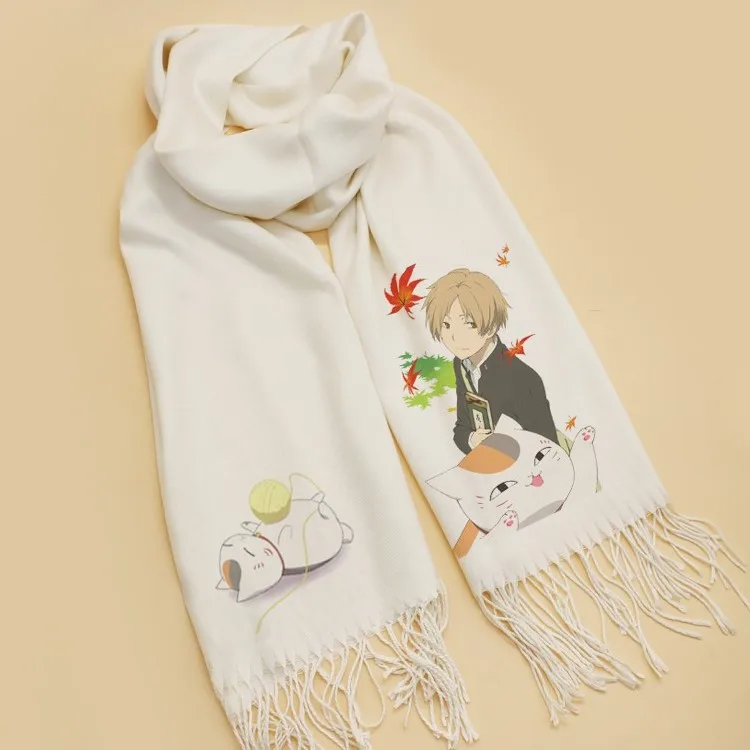 Шарф Natsume Yuujinchou мягкий белый теплый зимний шарф шаль модные новые подарки на