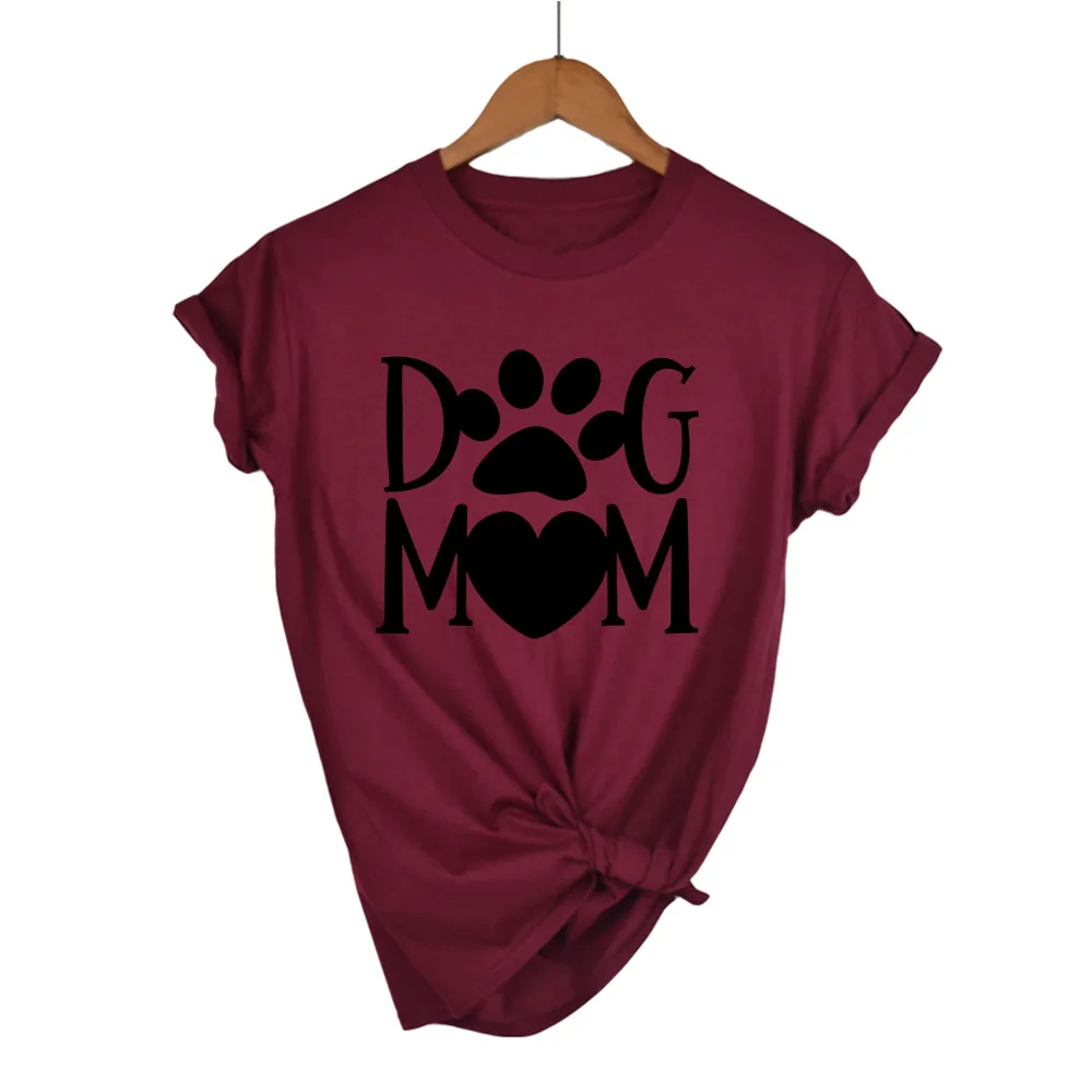 الكلب أمي باو رسائل المتناثرة طباعة المرأة التي شيرت القطن عارضة مضحك t قميص لسيدة فتاة أعلى المحملة محب قطرة السفينة