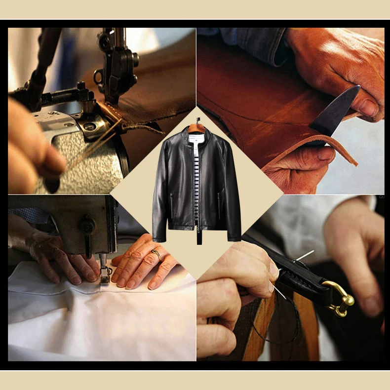Best TEXIWAS Autumn Plus size Genuine Leather Jacket Men stand Sheepskin real leather jacket zip coat male Biker jacket outerwear 4 Best TEXIWAS Autumn Plus size Genuine Leather Jacket Men stand Sheepskin real leather jacket zip coat male Biker jacket outerwear 4