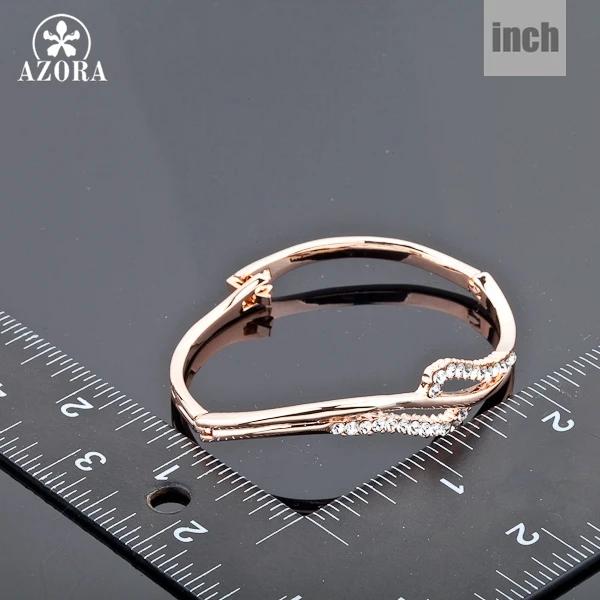 Азора розовое золото Цвет Stellux австрийского Хрусталя Браслет TB0005|bangle bracelet|crystal