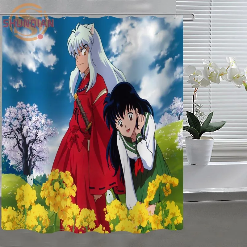 

Classic anime Inuyasha Custom Shower Curtain Fabric polyester Bathroom Curtain Acceptable Custom H03v26h110