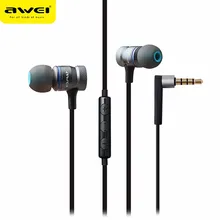 Awei ES-70TY In-Ear Earphone With Mic Metal Noise Canceling Headphones Stereo Headset Super Bass Earphone Auriculares Earbuds