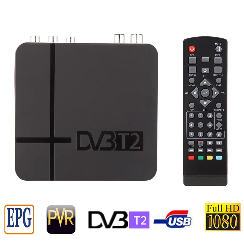 RUSSIA/EUROPE/THAILAND DVB T2 Tuner MPEG4 DVB-T2 HD Compatible Set Top Box TV Receiver W/ RCA /HDMI PAL/NTSC Auto Conversion box