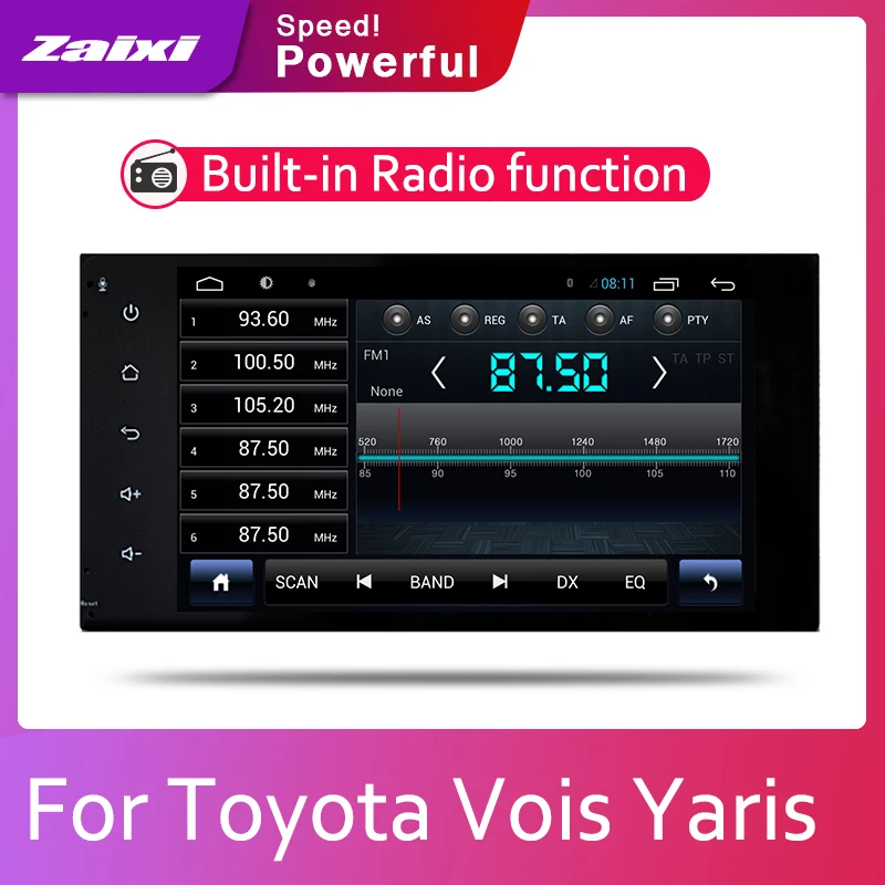 

ZaiXi 2din Car multimedia Android Autoradio Car Radio GPS player For Toyota Vois Yaris 2005~2013 Bluetooth WiFi Mirror link Navi