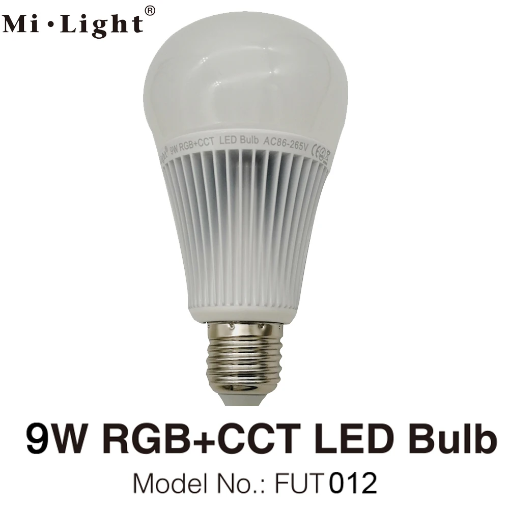 MiLight E27 9 Вт RGB+ CCT Светодиодный прожектор лампы FUT012 110V 220V Полный Цвет дистанционного Управление WiFi смарт-лампы в виде Совместимость 4-Зона дистанционного управления