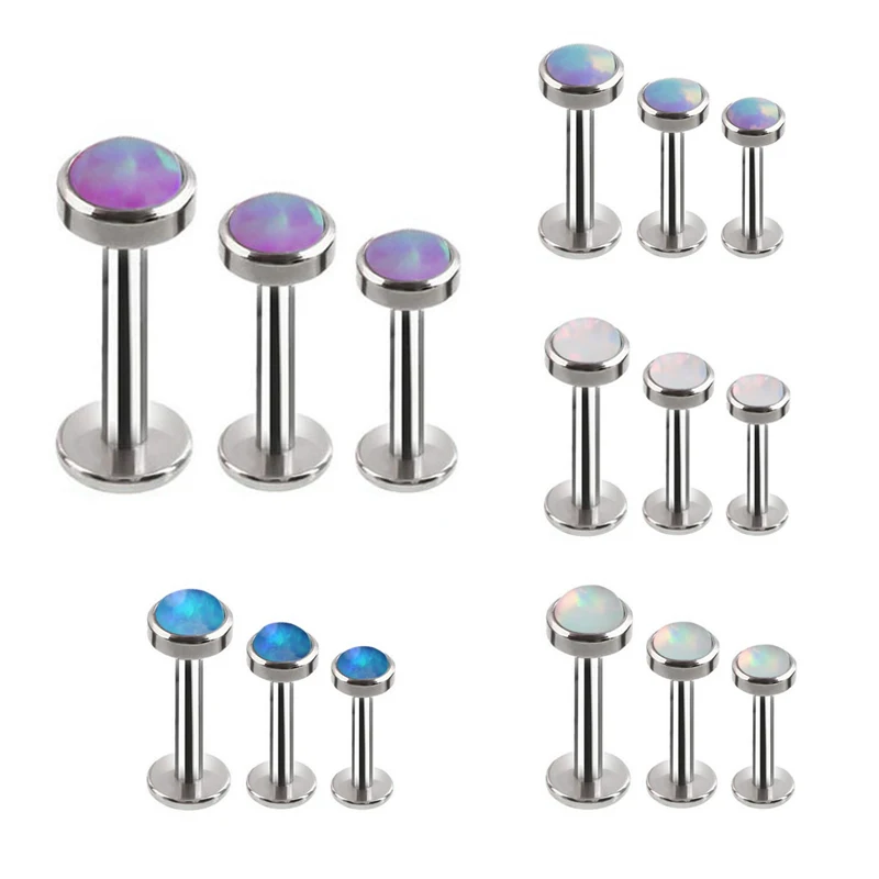 

1pc Opal Stone Labret Monroe Lip Stud Ear Piercing Cartilage Tragus Helix Earring Nose Stud 16g Lip Ring Body Jewelry