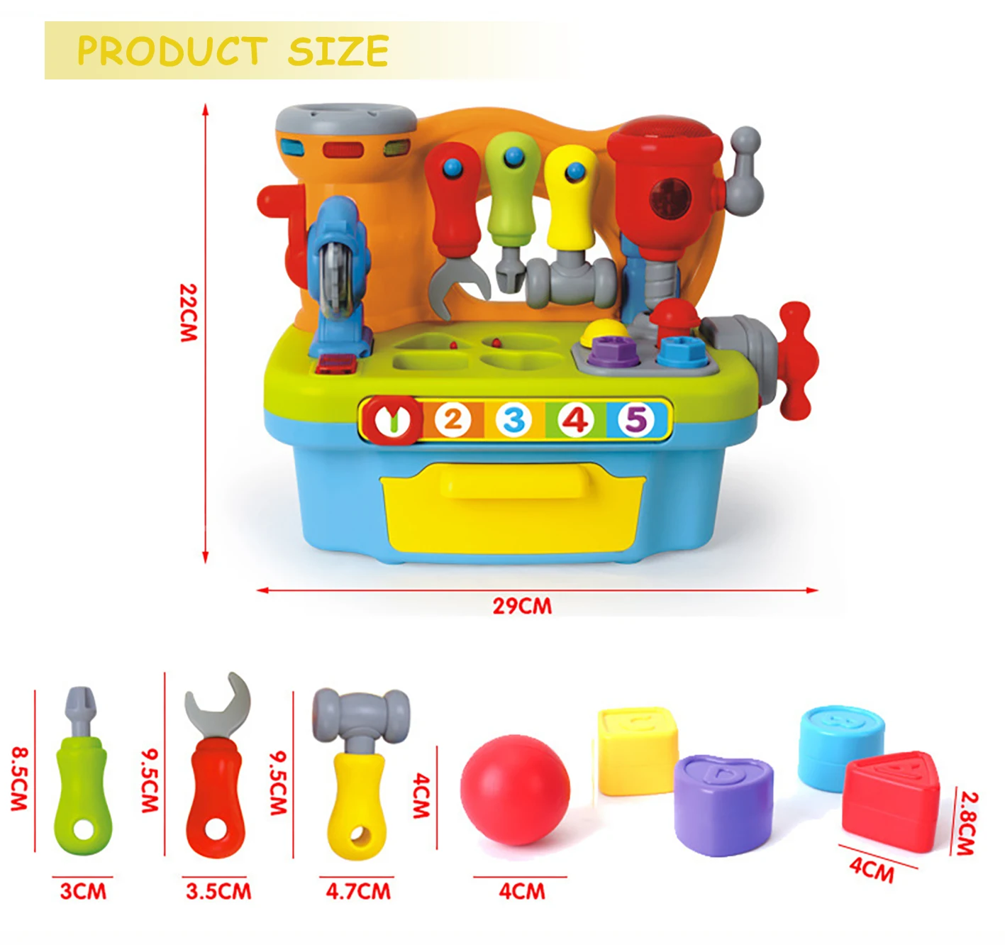 Ребенка раннего обучения Развивающие Puzzle игрушки, ящик для инструментов многофункциональный моделирование Рабочий стол техническое