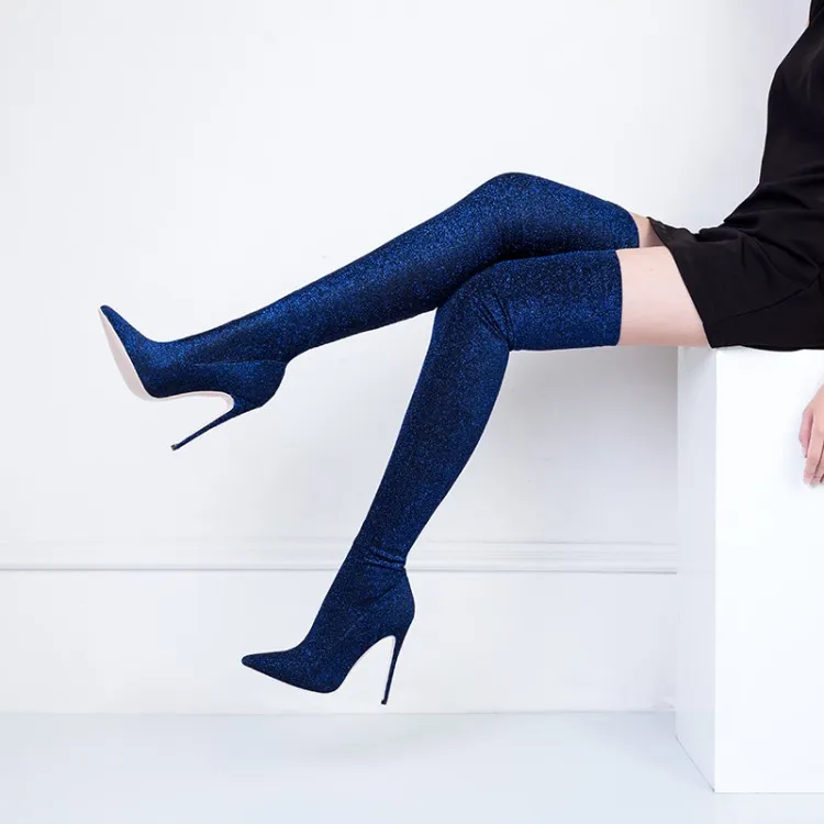 ARQA/ г. Модные пикантные женские сапоги на высоком каблуке Большие размеры 34-48, теплые мягкие женские облегающие высокие сапоги