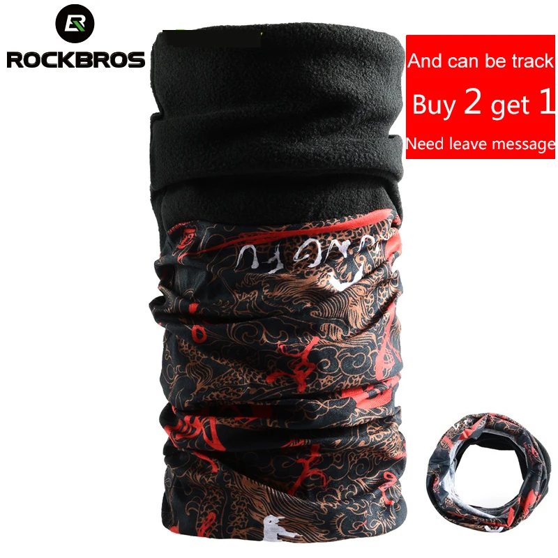 ROCKBROS الشتاء الصوف السحرية الحرارية الدراجات الدراجة دراجة المعدات الرياضية الدراجة أغطية الرأس عقال الرقبة أدفأ قناع وشاح باندانا