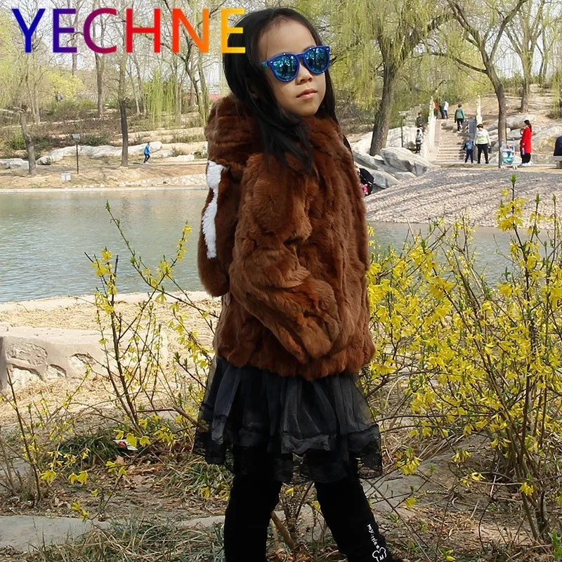 

Kids Girls Real Rex Rabbit Fur Coat Winter Children Genuine Fur Outerwear Jacket Warm Baby Fur Coat Clothing