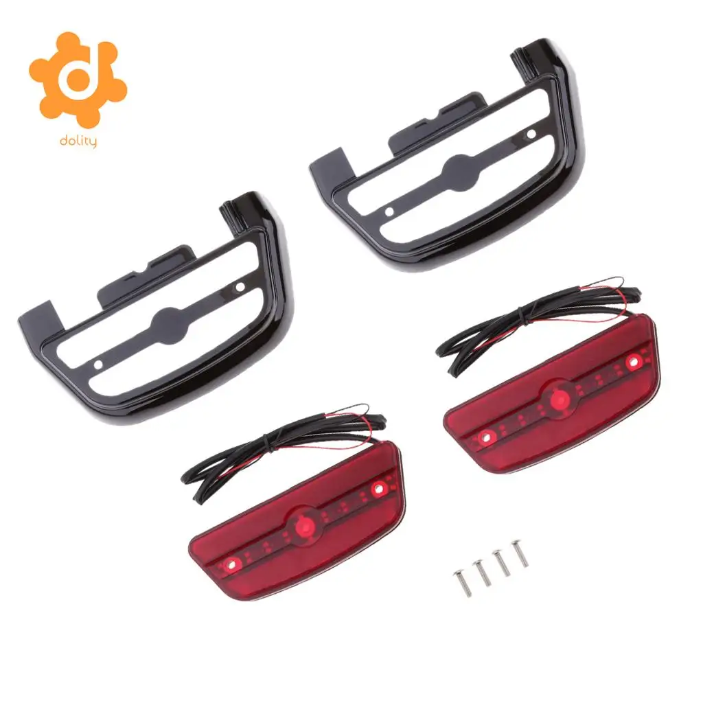 dolity Led Light Passenger Footboard Floorboard Cover For Harley