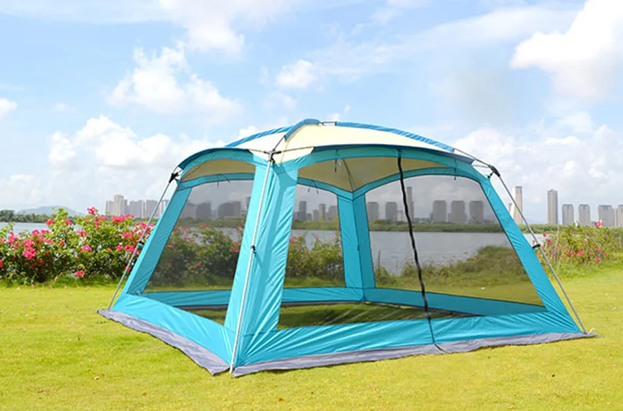 Ультратонкая 5-8 человек 365*365*220 см большая беседка кемпинговая палатка для вечеринок Пляжная палатка большой тент