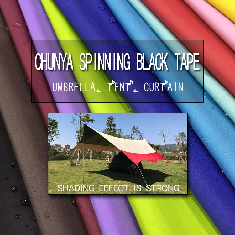 

size 1.7meter*1meter Pongee Waterproof Anti UV Sun Protection Umbrella fabric balck coating