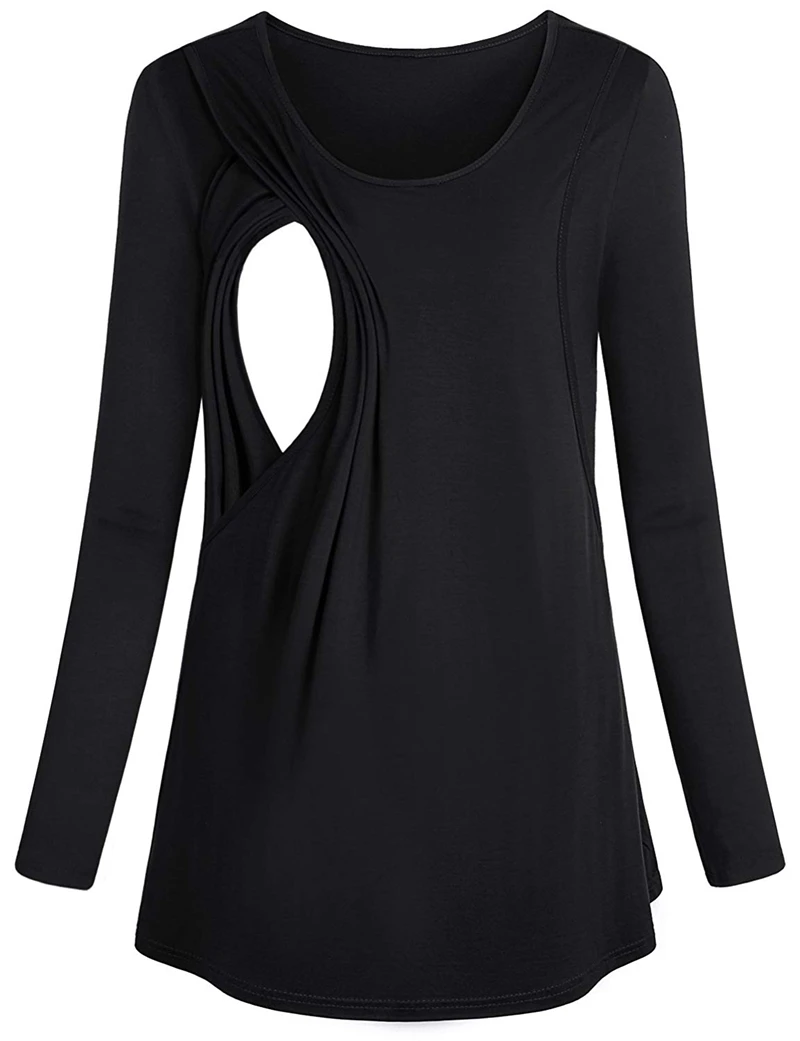 

Nursing Top Breastfeeding Clothes Fashion Casual O neck Collar Long Sleeve Maternity Tops For Pregnant Women Lactation T-Shirts