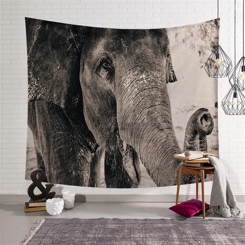 

3D Animal Elephant Mural Tapestry Hippie Throw Blanket Wall Hanging Bohemia Mandala Beach Towel Tablecloth Yoga Mat Home Decor