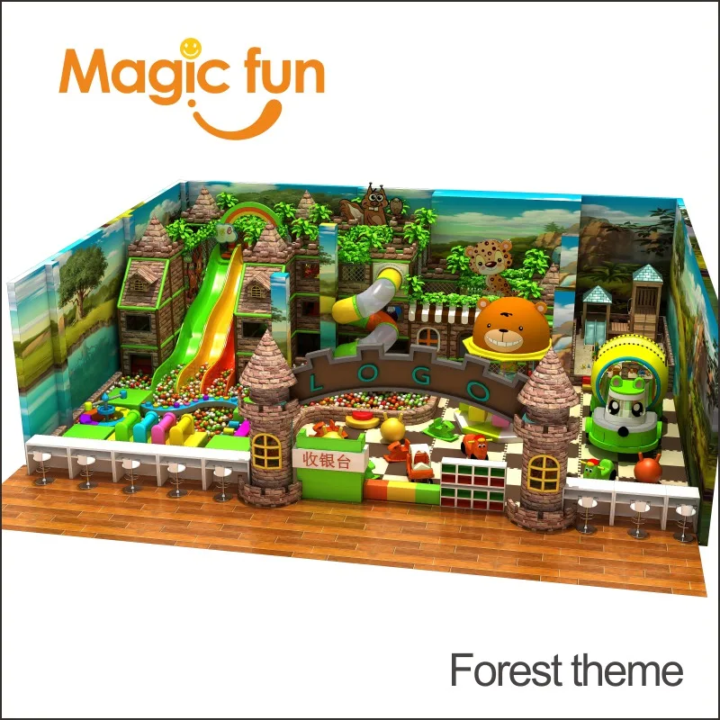 

MAGIC FUN Dairy cattle ranch style three layers indoor children playground equipment