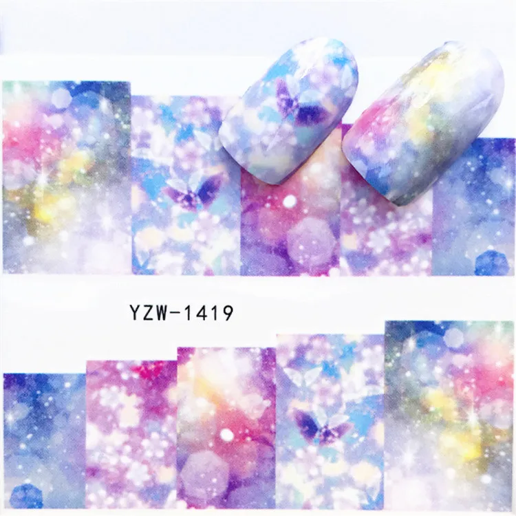 

1 pcs Full Nail Stickers Flowers plants Water Decal Cat Plant Pattern 3D Manicure Sticker Nail Art Decoration m2N63