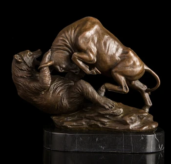 

Copper Brass crafts Asian Classical Polishing Delicate animals fight Old statues Bronze sculptures Vintage Market bullish