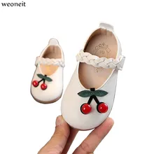 Weoneit/Обувь для маленьких девочек; милые кожаные туфли с цветочным рисунком; 3 цвета; нескользящие сникерсы на мягкой подошве; вечерние свадебные туфли для малышей