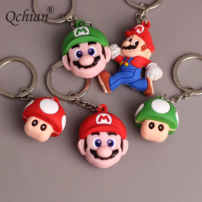 

2018 Super Mary Mary Brothers Mushroom Keychain And Bag Pendant Jewelry Keyring Beautiful Gift