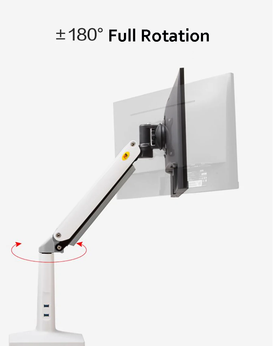 NB F37 Алюминий полный Motion 24-37 дюймов монитор держатель газа весна длинные руки настольный монитор Поддержка с USB3.0