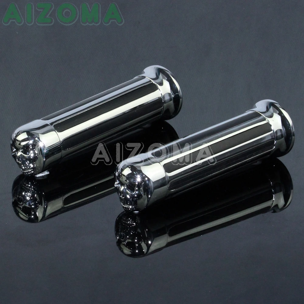 

Pair 25mm 1'' & 22mm 7.8'' Motorcycle Chrome Handlebar Grips for Harley Chopper Bobber 7.8 inch 1 inch Custom Hand Grips