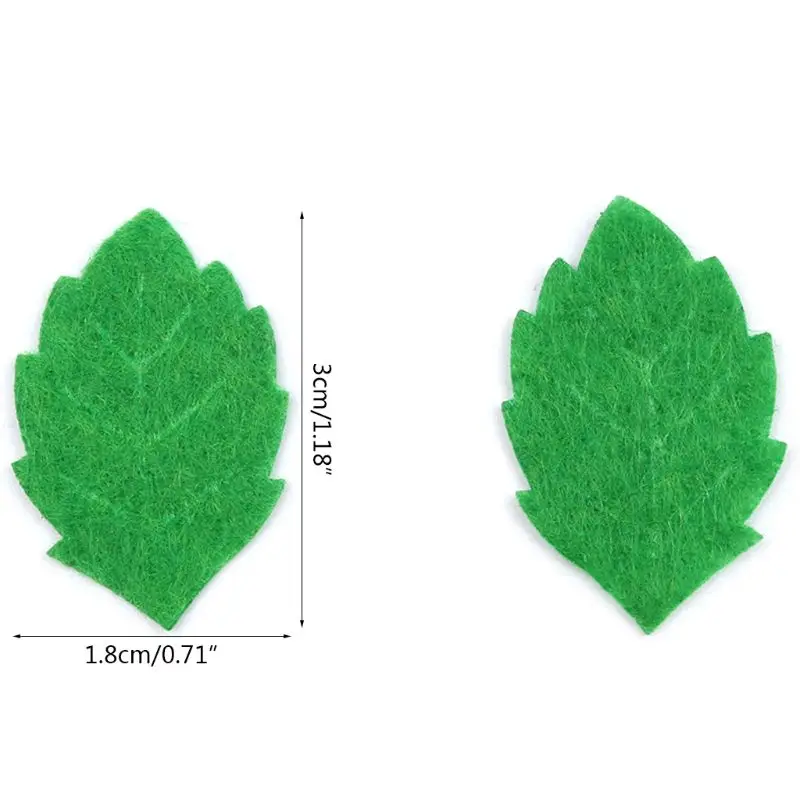 200 шт Зеленые Листья Лист открыток украшения Швейное Ремесло «сделай сам» Войлок ручной работы аппликация наклейки на стену 30 мм