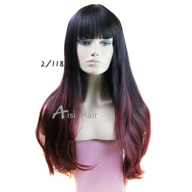 Free Shipping heat resistant kanekalon hair Two Tone ombre Black to red