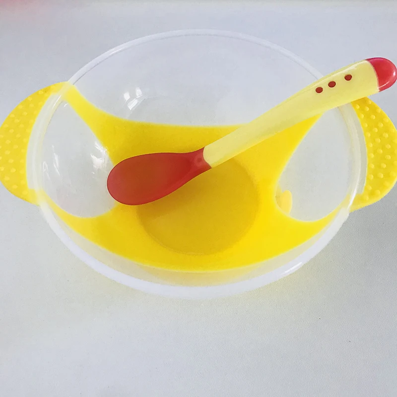 2 шт./компл. силиконовые детские блюда Кормление обучение чаша с ложкой Детские присоски чаши