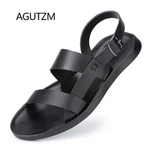 AGUTZM 18012 Новое поступление модные полусапожки с пряжками-Обёрточная бумага мягкой микрофибры кожи нескользящая резиновая подошва Лето Для Мужчин's Босоножки