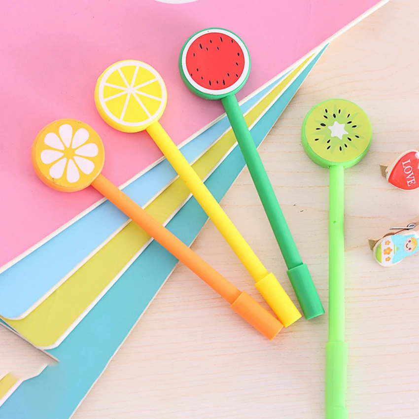 

Novelty Fruit Design 0.5mm Liquid Black Ink Gel Pen Needle Tip Writing Pen Office School Supplies Replaceable Refill Stationery
