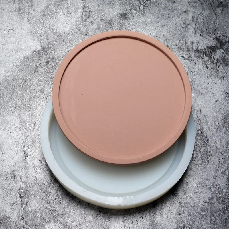 Silicone mold DIY Cement plate Flowerpot chassisin Clay Molds from