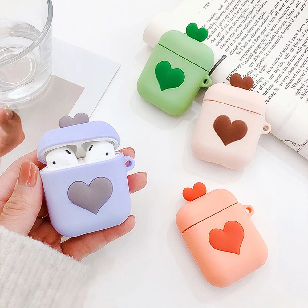 

Cartoon Cute Love Heart Silicon Case for Airpods Case Protective Cover Bluetooth Wireless Earphone Case Charging Silicone Case