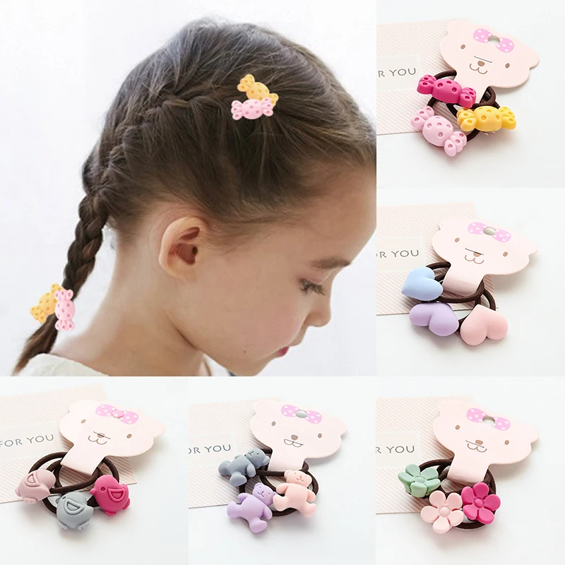 

Korean Children Cute Flower Smile Bow Tie Elastic Hair Bands Rubber Hair Ring Rope For Girls Fashion Hair Accessories 6 Models