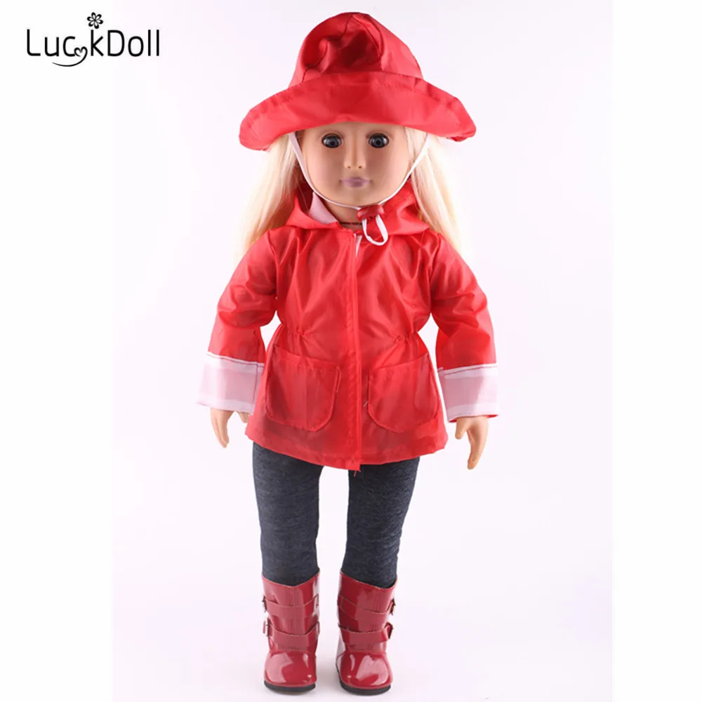 LUCKDOLL Rain Fit 18 дюймов Американский 43 см детская кукла одежда аксессуары, игрушки для девочек, поколение, подарок на день рождения( только одежды