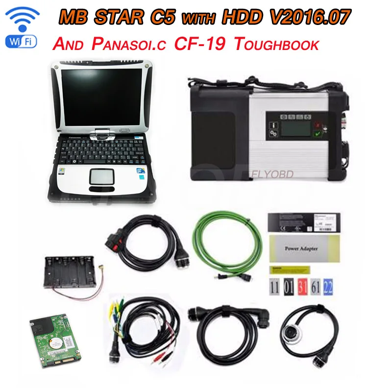 

V2016-12 HDD+ Wifi MB SD Conenct 5 with CF-19 Touchscreen Diagnostic PC CF19 with MB Star SD CONNECT C5 Full Set Ready To Work