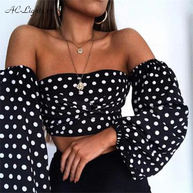 

Sexy Low Cut Tops Off The Shoulder Strapless Dot Point Tank Top Women Bustier White Black Crop Top Backless Short Summer
