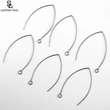 20 шт./лот, серьги из нержавеющей стали, крючки, застежка, проволока для самостоятельного изготовления ювелирных изделий, серьги, ювелирные аксессуары, фурнитура